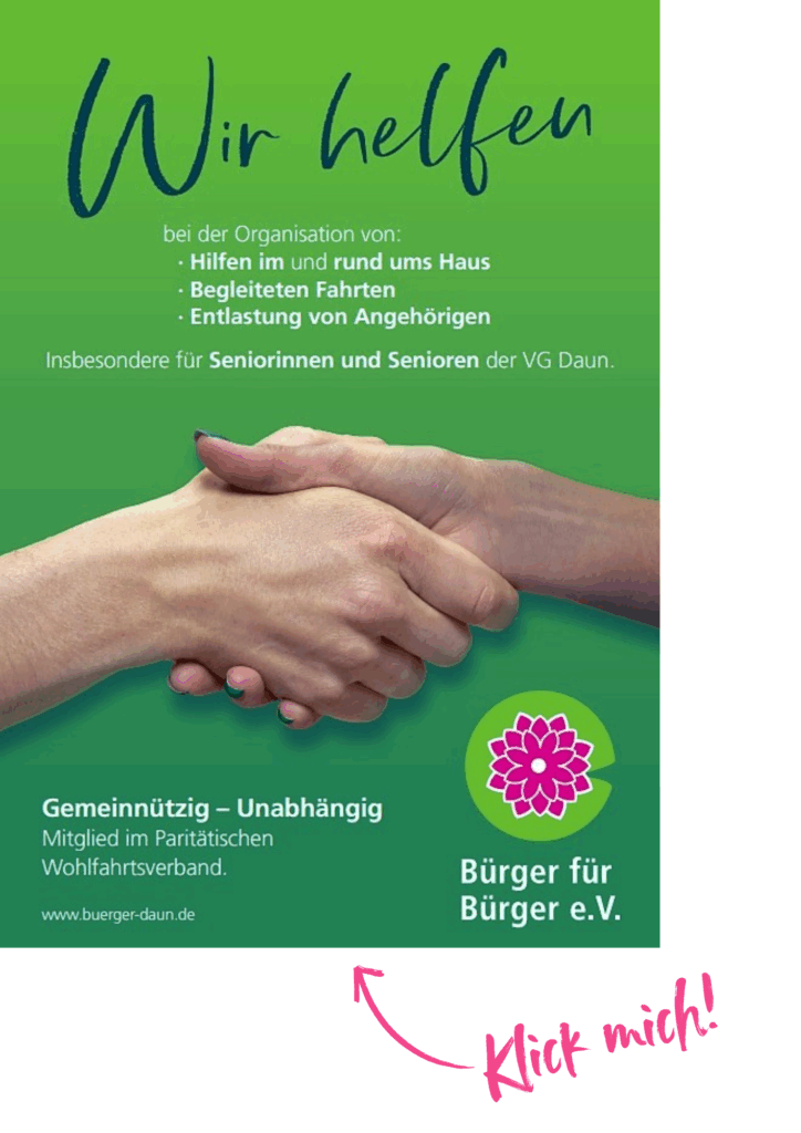 Anklickbarer Flyer des Vereins mit der Aufschrift: Klick mich!
